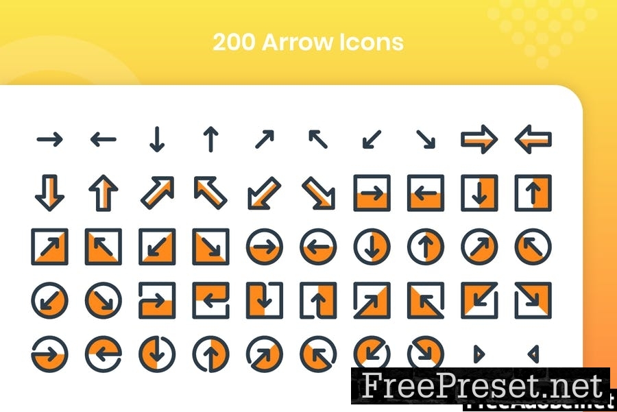 200 Arrow Icons Set - Filled Line