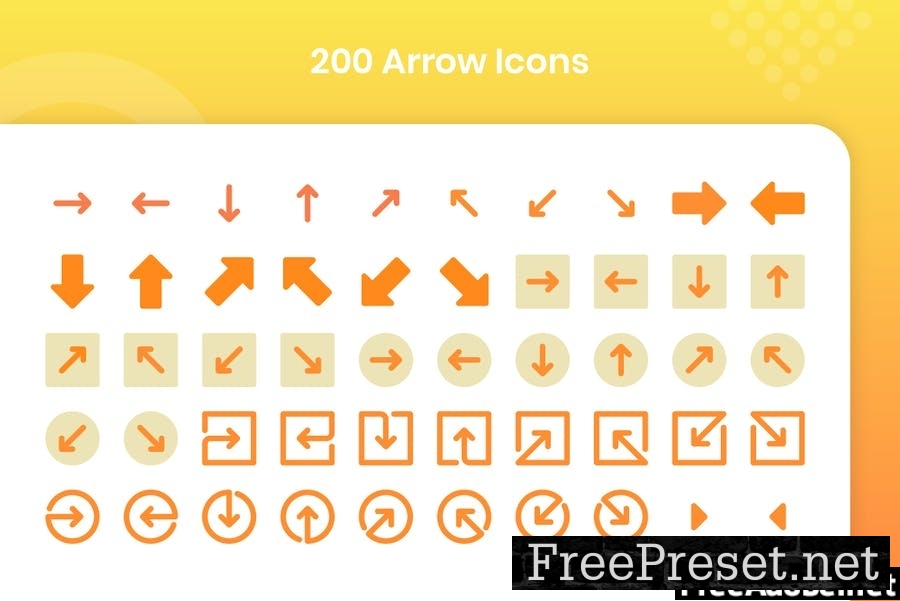 200 Arrow Icons Set - Flat