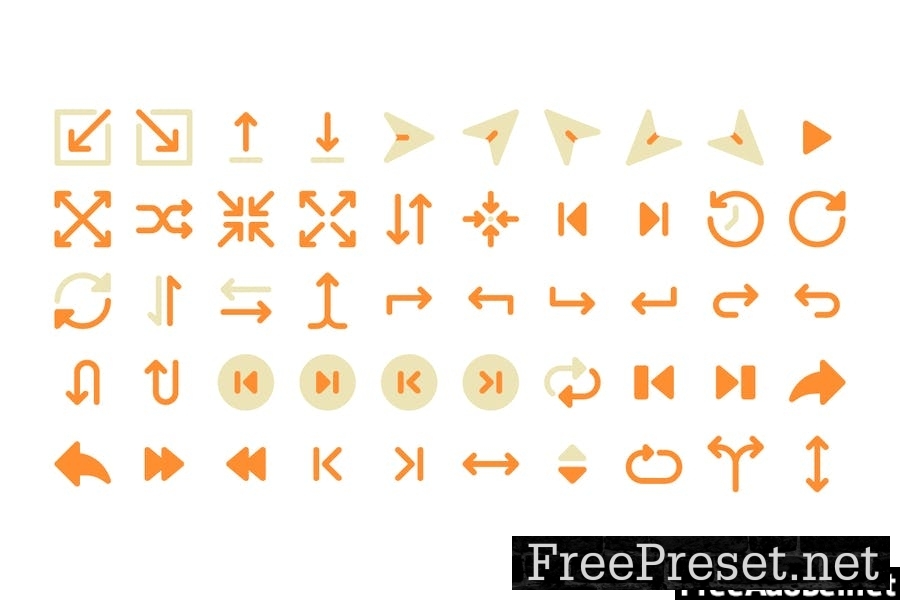 200 Arrow Icons Set - Flat