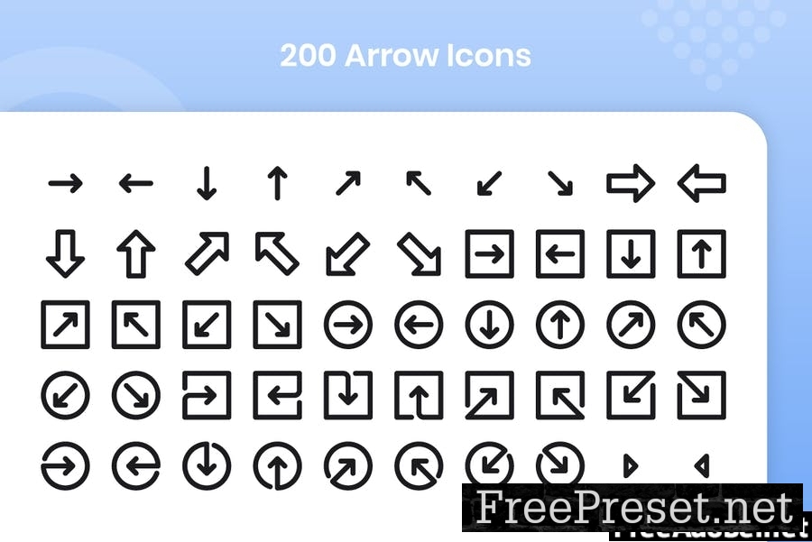 200 Arrow Icons Set - Line