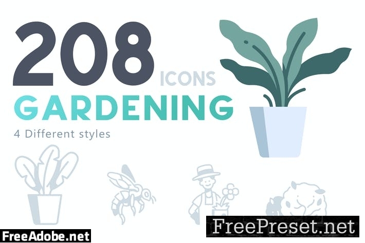 208 Gardening icon set KPB4W35