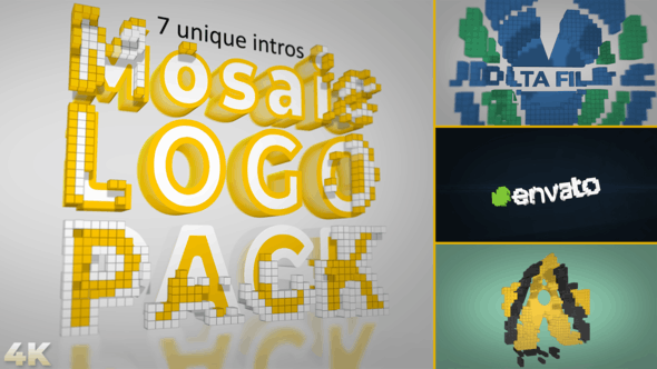 Pixel Mosaic Logo Intro Pack - Video Template - 23869227