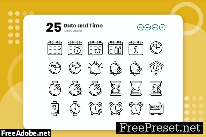 25 Date and Time Outline Icon AAPJQP7