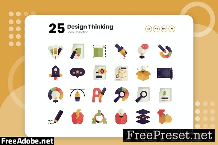 25 Design Thinking Flat Icon KRMG62V