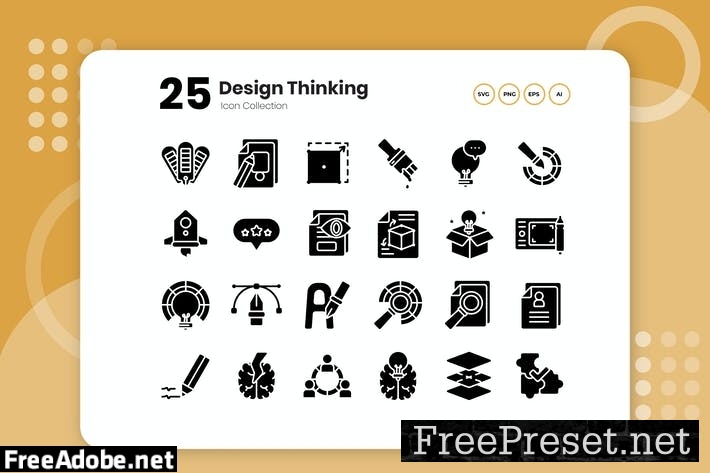 25 Design Thinking Glyph Icon 2MAH7NY