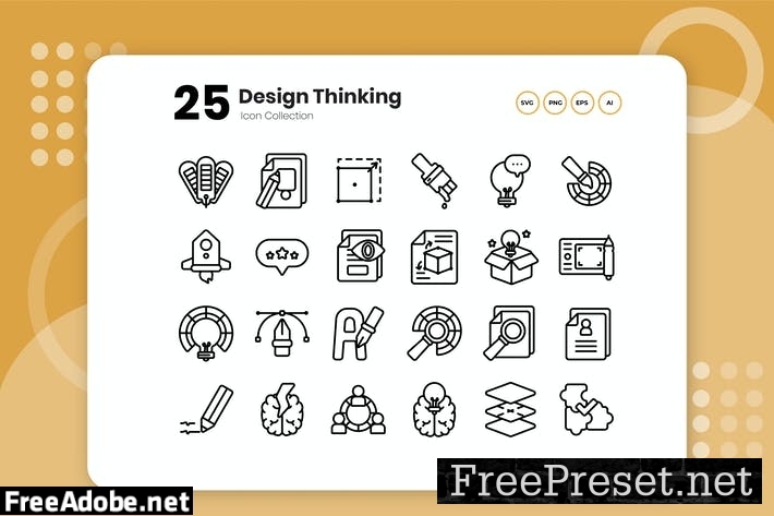 25 Design Thinking Outline Icon DRFRU82