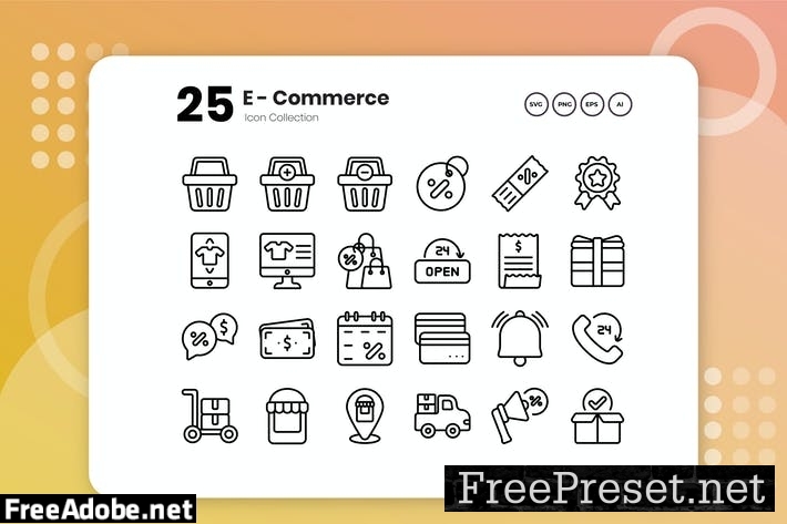 25 E-Commerce Outline Icon 2463WHN