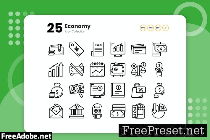 25 Economy Outline Icon 36CSG24