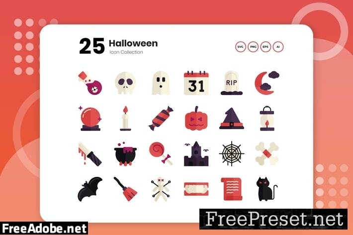 25 Halloween Flat Icon FGCEVZC