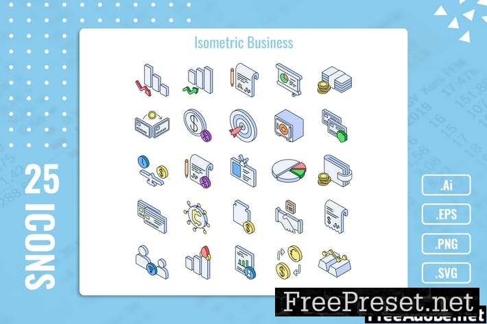 25 Iconset Isometric Business VHRHUQL