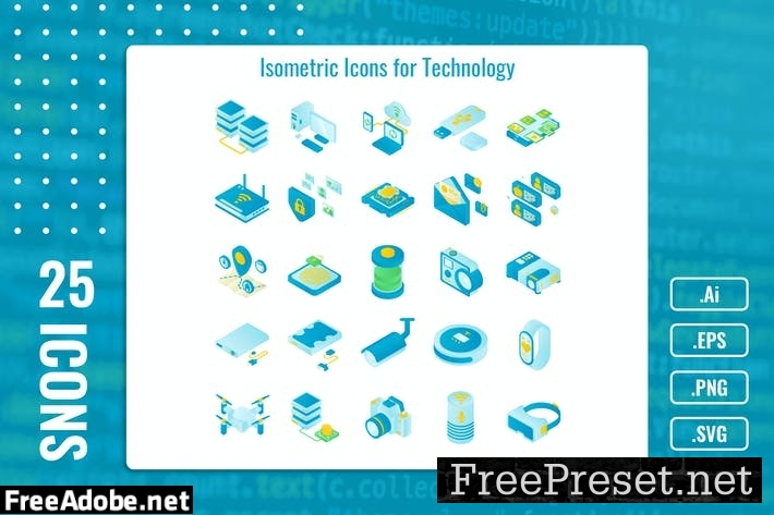 25 Iconset Isometric Technology B2L9BN5