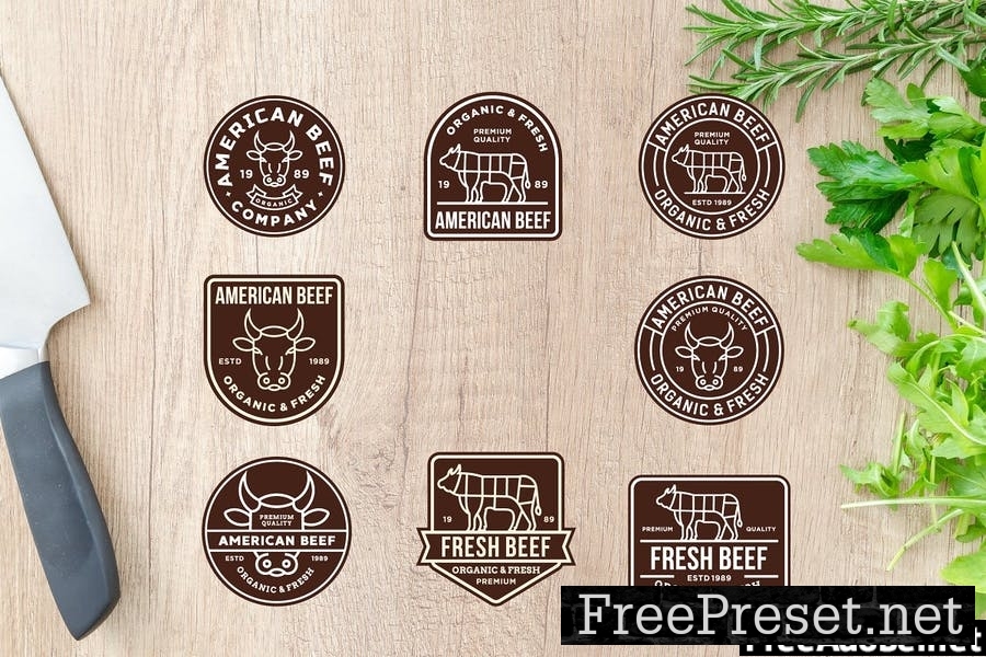 25 PREMIUM BEEF LOGOS & BADGES