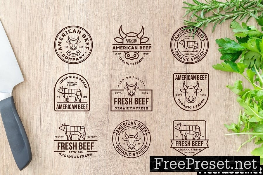 25 PREMIUM BEEF LOGOS & BADGES