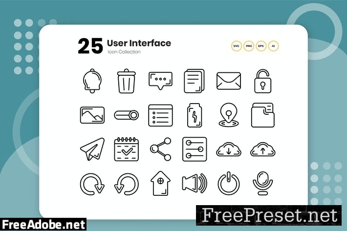 25 User Interface Outline Icon 6L6MU86