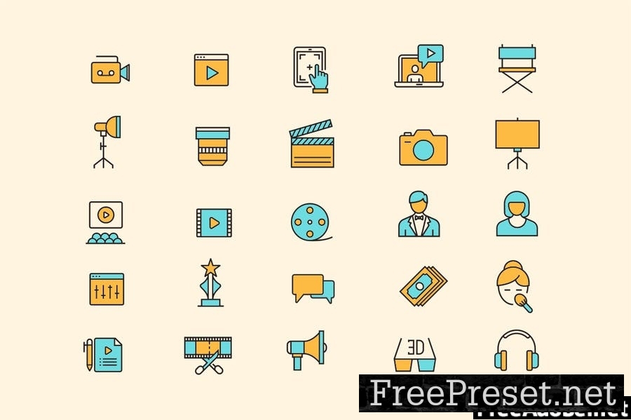 25 Video Production Icons