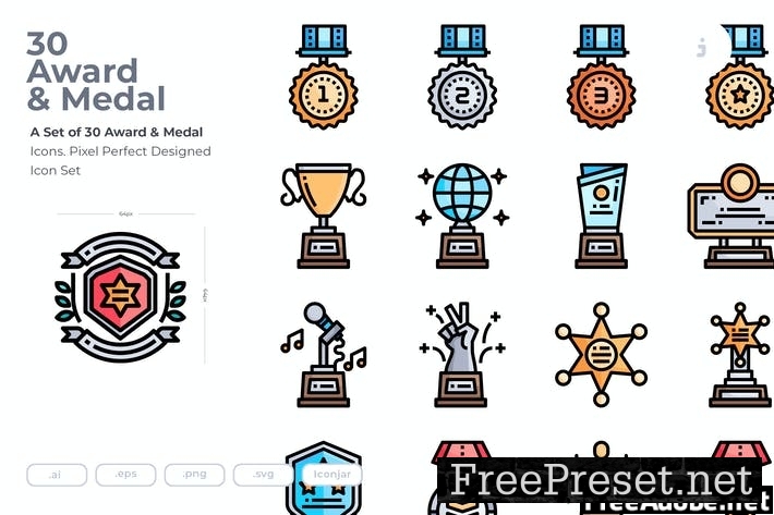 30 Award & Medal Icons J7K4Y2D