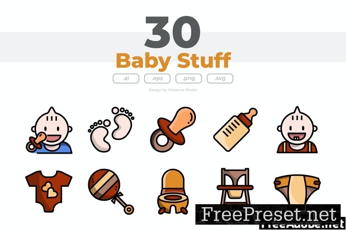 30 Baby Stuff Icons Z89JYCM