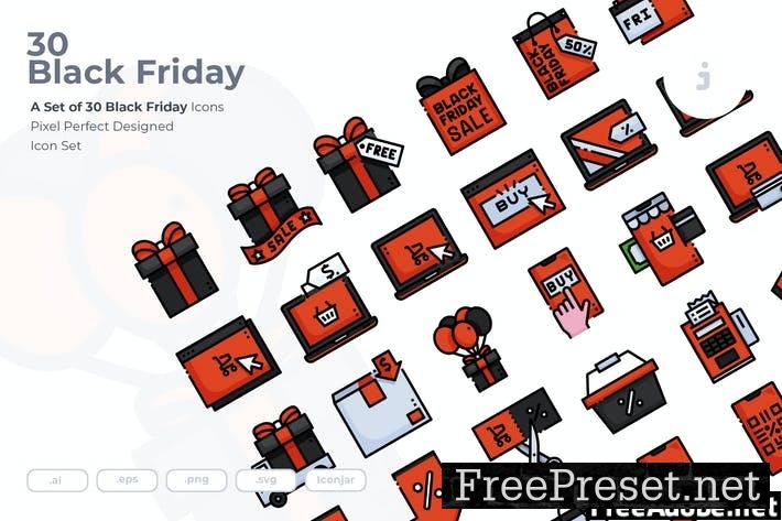 30 Black Friday Icons 4AJQK8U