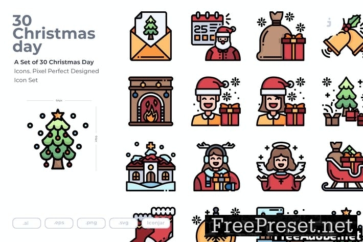 30 Christmas Icons A8J4DCJ