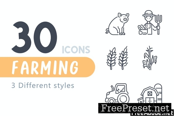 30 Farming icon set 3PF8YVA