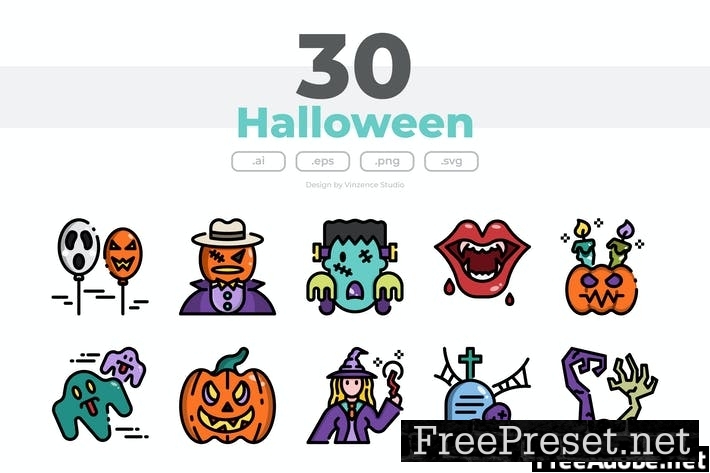 30 Halloween Icons A2325LM