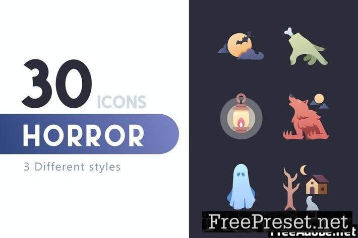 30 Horror icon set Y6Z7RSP