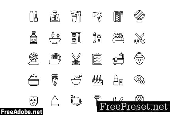 30 Iconset Beauty with 6 styles variant