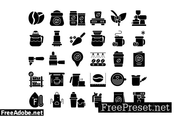 30 Iconset Coffee with 5 styles variant DLM2BE8