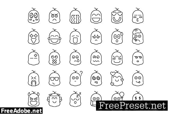 30 Iconset Emoticon with 5 styles variant DUFD4UC