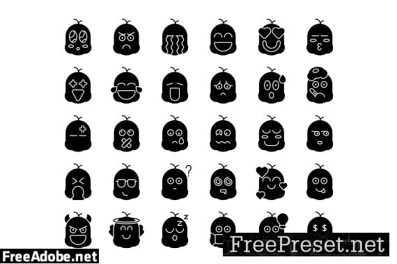 30 Iconset Emoticon with 5 styles variant DUFD4UC