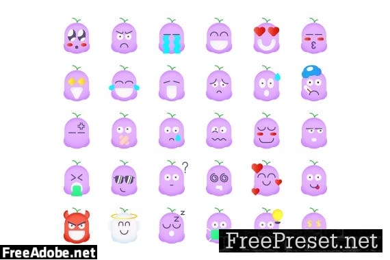 30 Iconset Emoticon with 5 styles variant DUFD4UC