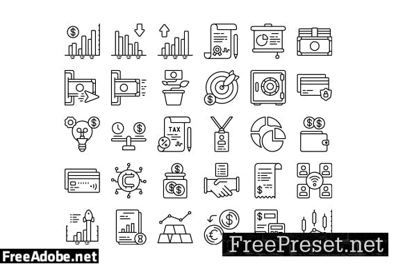 30 Iconset for Business with 5 styles DEQWKJC