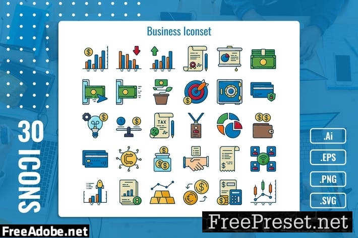 30 Iconset for Business with 5 styles DEQWKJC