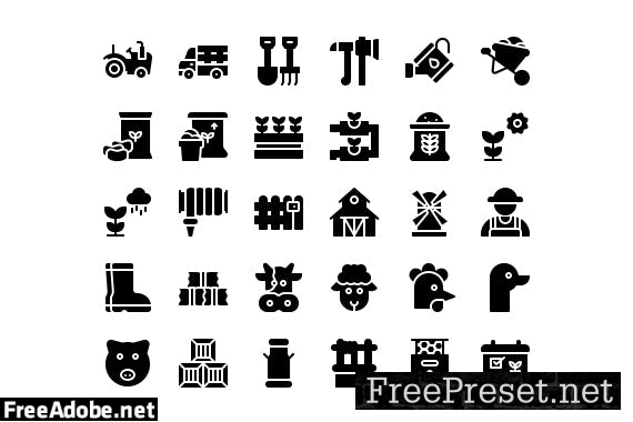 30 Iconset for Farm with 5 styles 8URAPCR