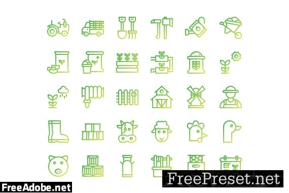 30 Iconset for Farm with 5 styles 8URAPCR