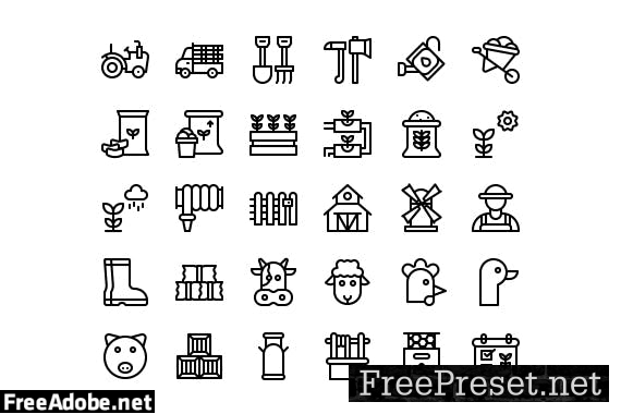 30 Iconset for Farm with 5 styles 8URAPCR