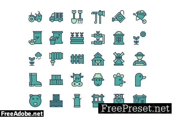 30 Iconset for Farm with 5 styles 8URAPCR