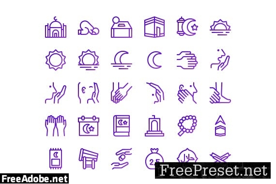 30 Iconset Islamic with 5 styles variant GPDVH8V