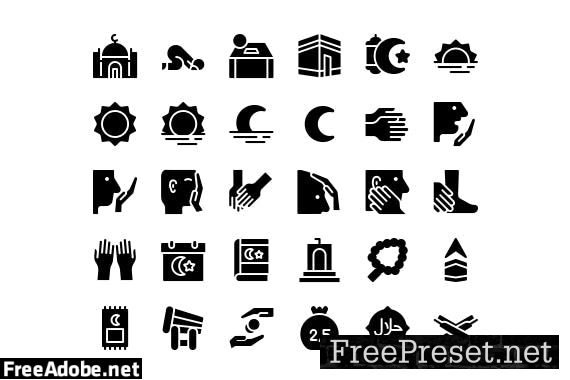 30 Iconset Islamic with 5 styles variant GPDVH8V