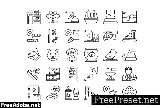 30 Iconset Veterinarian with 5 styles variant QB2YQAV