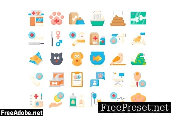 30 Iconset Veterinarian with 5 styles variant QB2YQAV