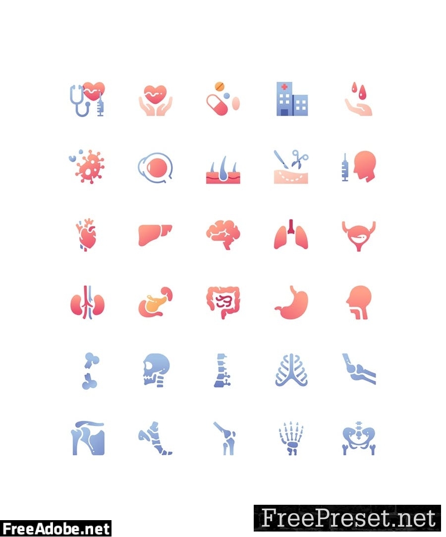 30 Medical and Body icon set