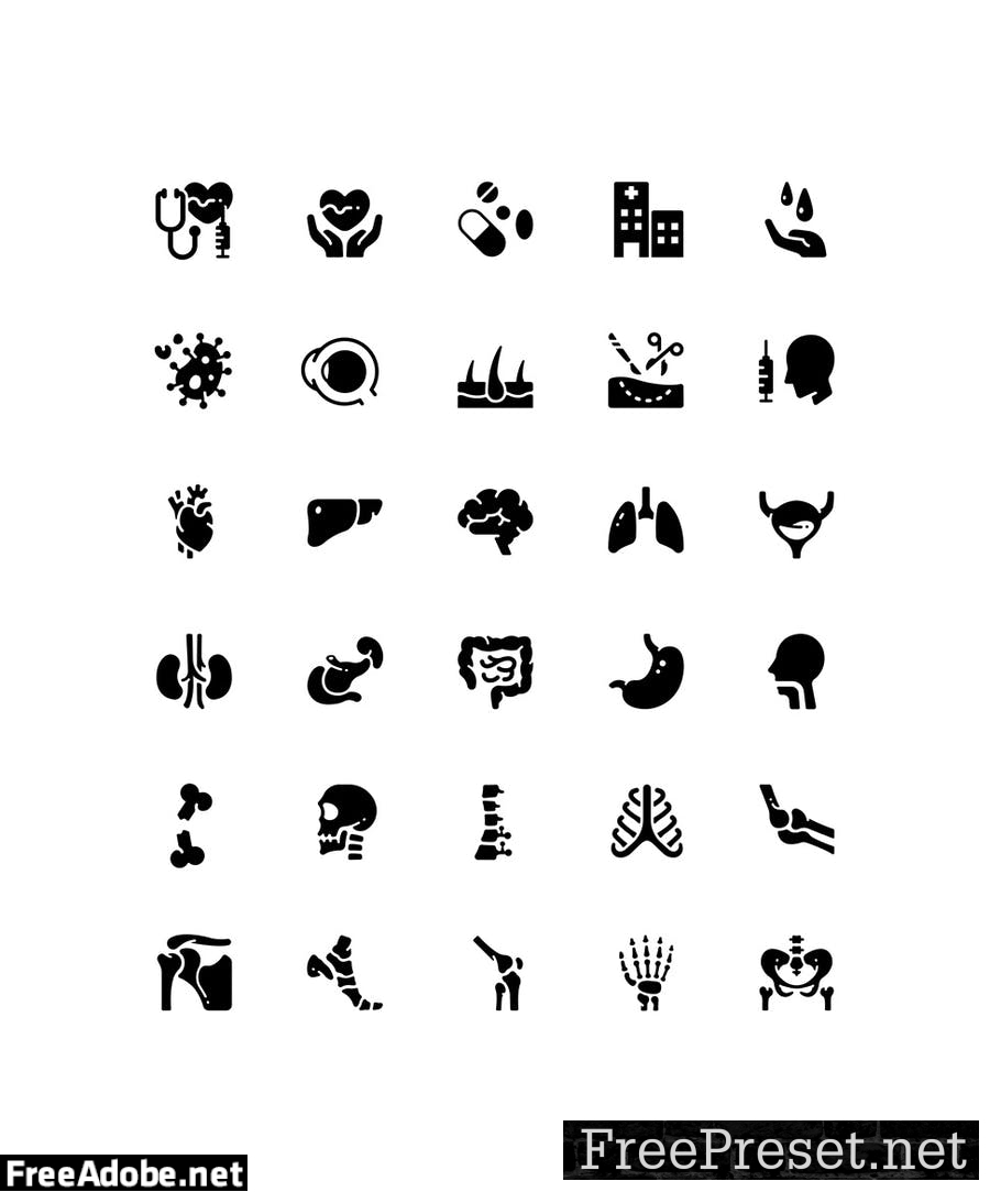 30 Medical and Body icon set