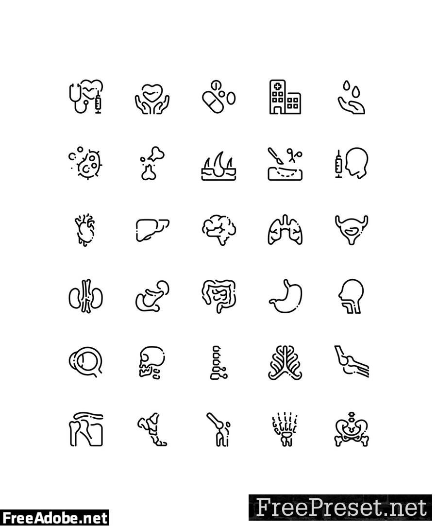 30 Medical and Body icon set