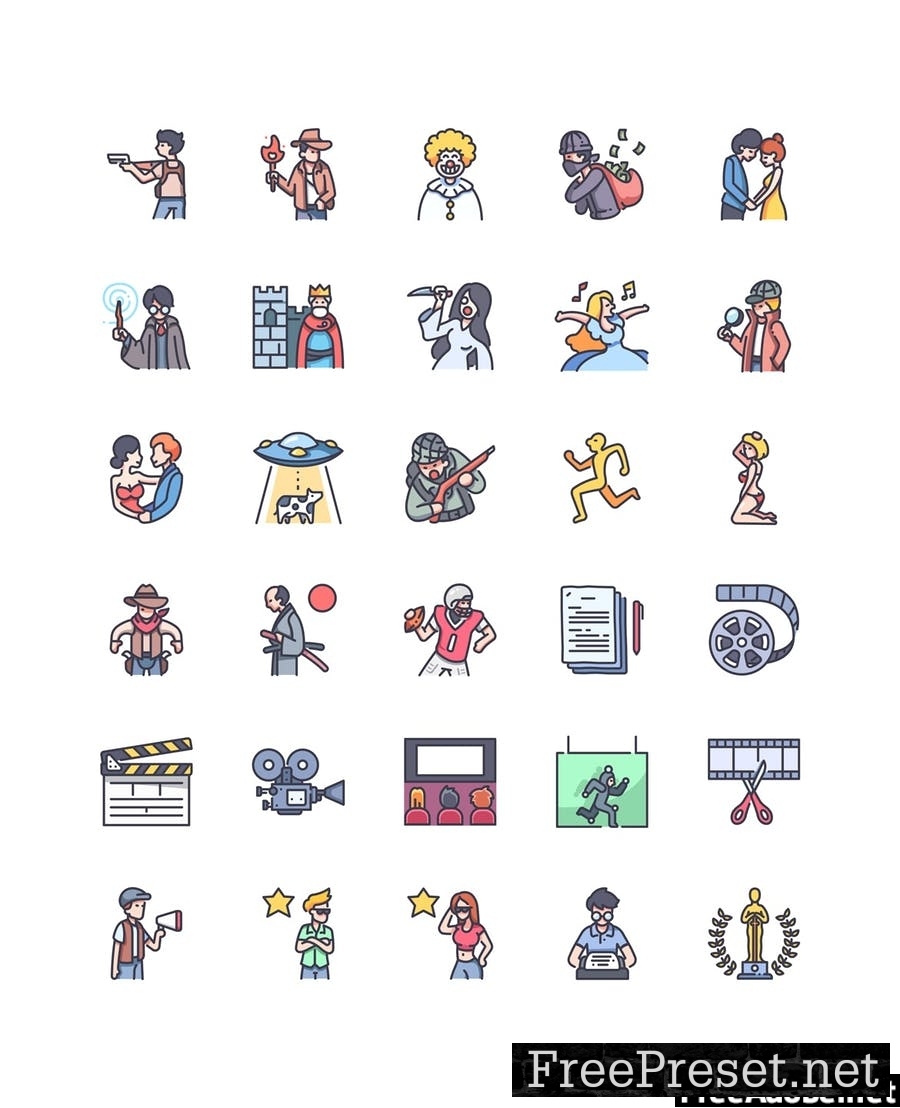 30 Movie icon set