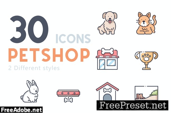 30 Pet shop icon set DGME8T2