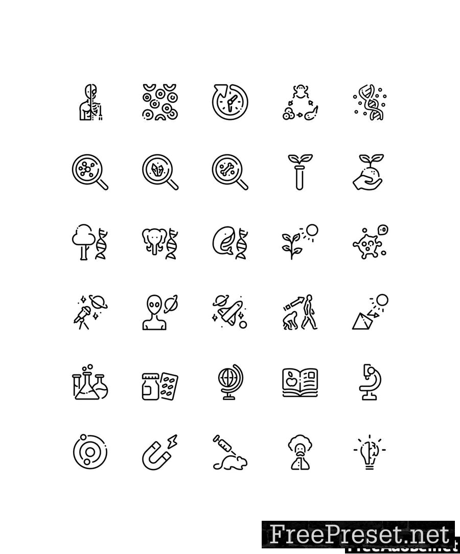 30 Science icon set