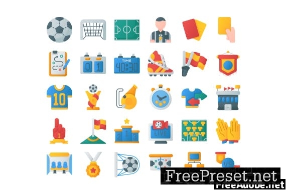 30 Solid Iconset Soccer With 3 Styles Variant