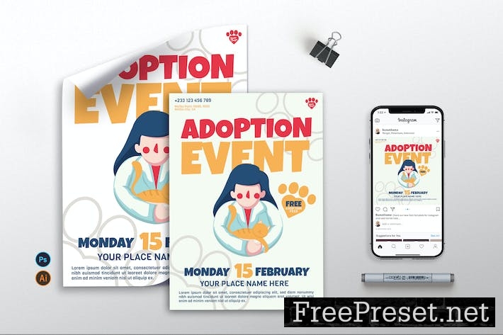 Cover Image For Adoption Event - Flyer, Poster & Instagram GR