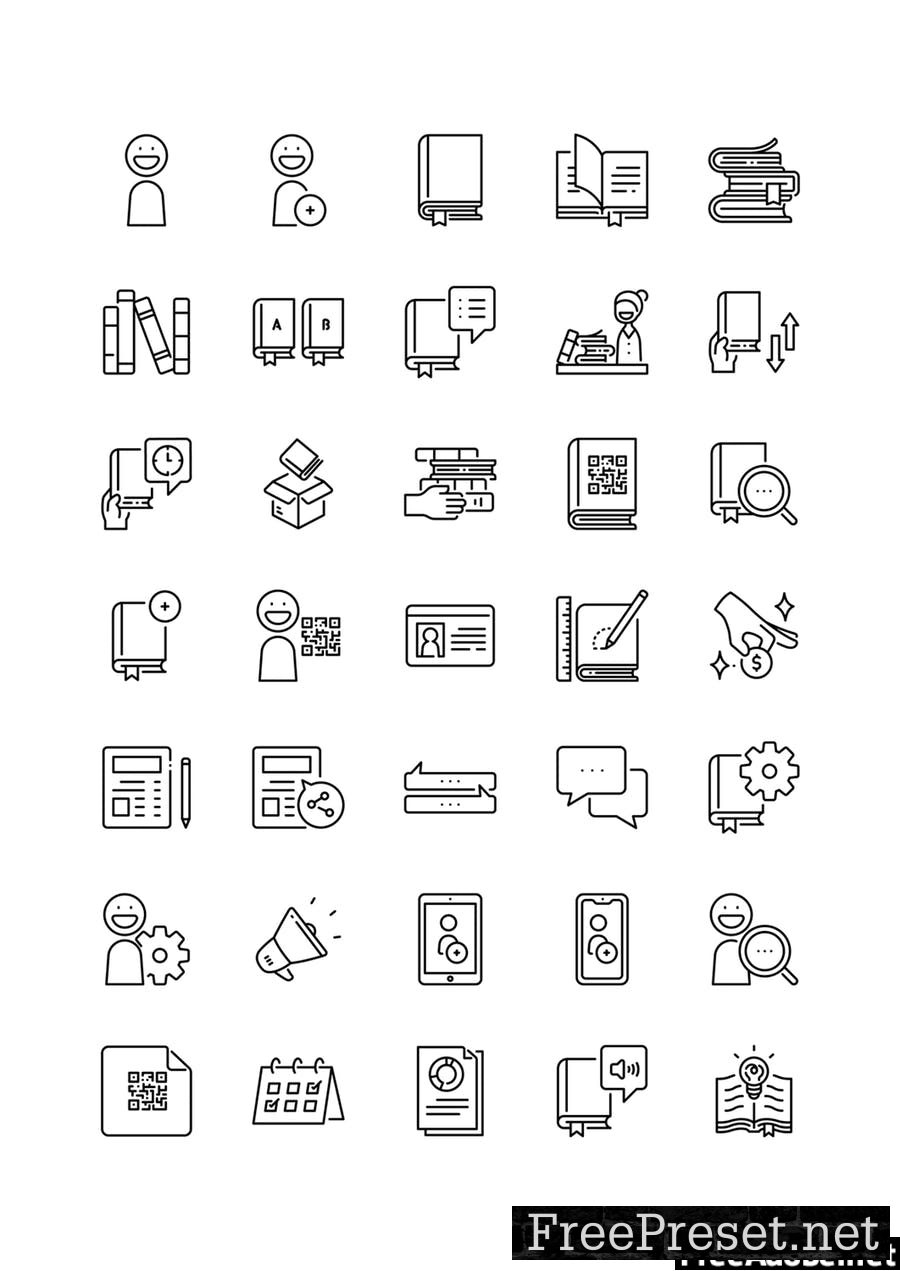 35 Borrow book icon set DY75MU7